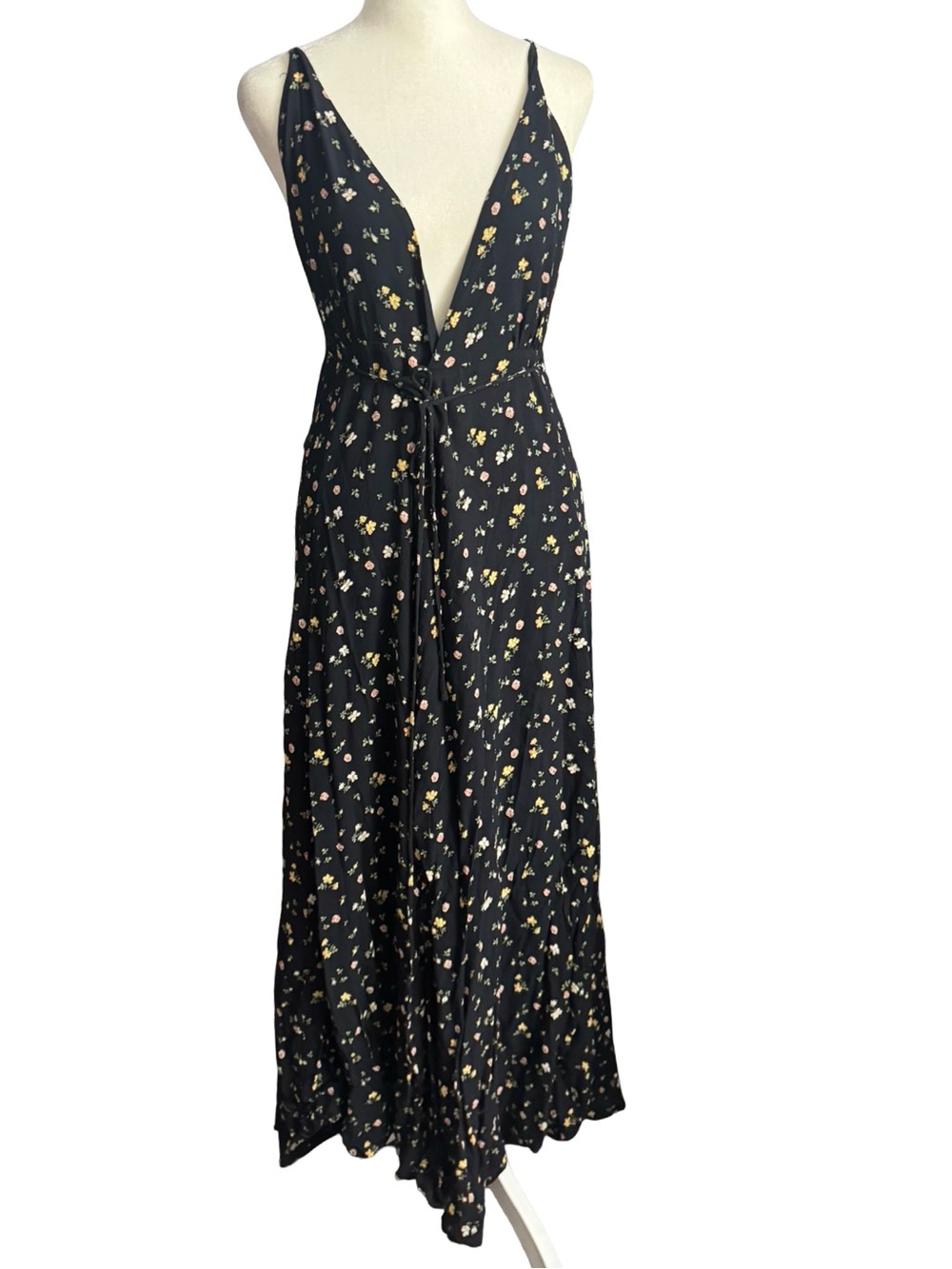 Reformation Callalily Dress In Black Floral Maxi Floor Length Size 0 - Picture 9 of 16